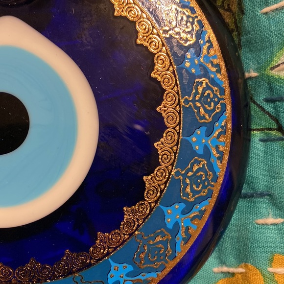 Large Painted Glass Turkish Evil Eye- Wall Decor- Protection-Eye - Picture 4 of 4